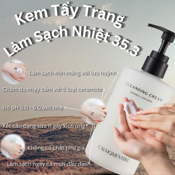 Kem Tẩy Trang, Rửa Mặt Nhiệt 35.3,Dưỡng Ẩm, Làm Sạch Calmomentree(Amayzl) Cleansing Cream 450ml