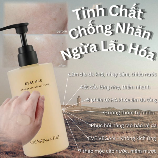 Combo Tinh Chất & Kem Chăm Sóc Chống Nhăn Calmomentree(Amayzl) Essence & Cream Lemongrass 300ml/chai