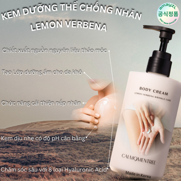 Kem dưỡng thể chống nhăn Lemon Verbena 450ML calmomentree(amayzl)