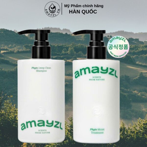 Combo Dầu Gội & Dầu Xả Làm Sạch Sâu,Gàu,Dịu Amayzl Phyto Shampoo & Treamtment Ph Balance 500ml/chai
