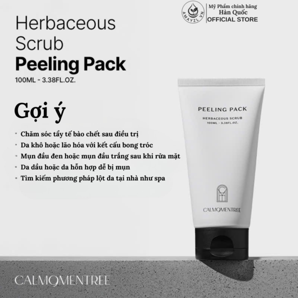 Tẩy Tế Bào Chết Thảo Mộc Calmomentree Herbaceous Scrub Peeling Pack 100ML